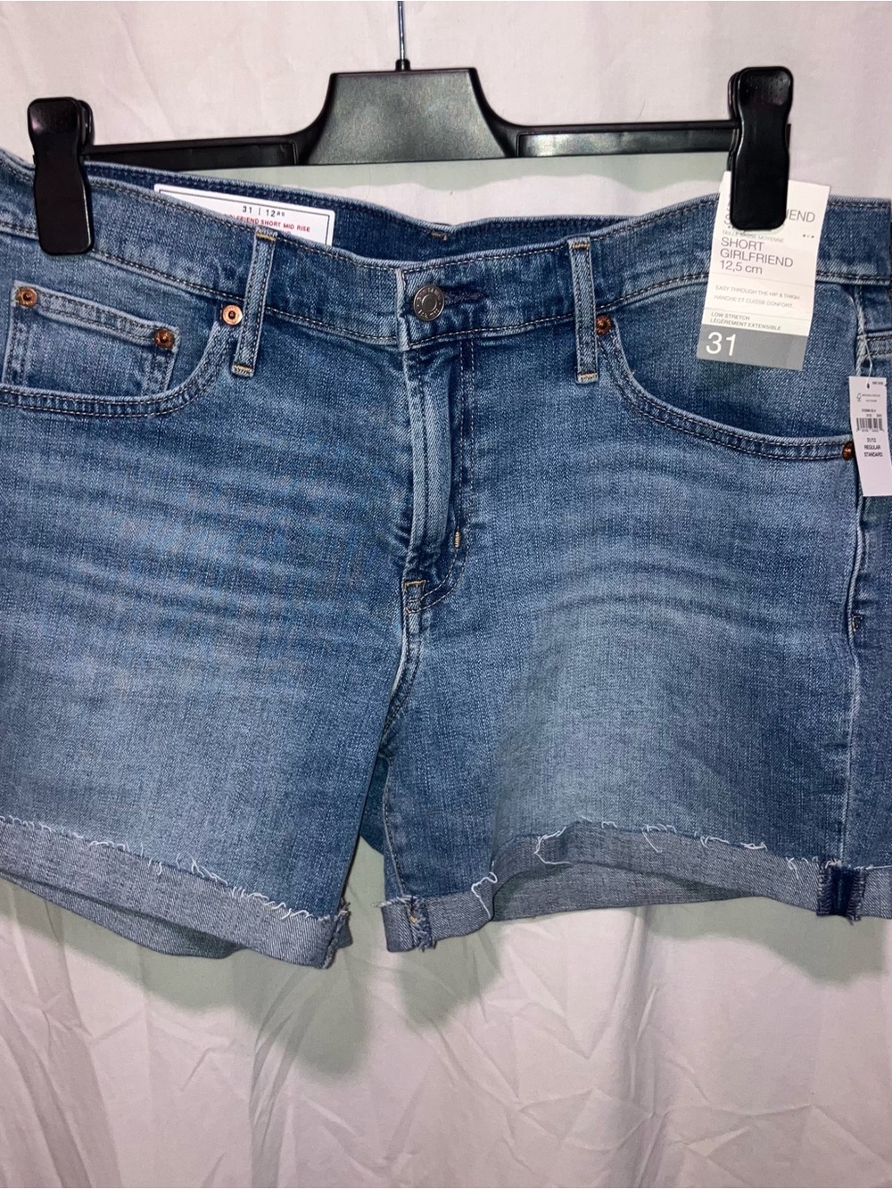 Gap Girlfriend Cutoff Denim Shorts - Blue